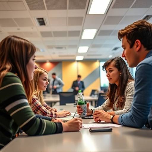 Group of students learning together in a modern classroom setting at Apex Learning Institute