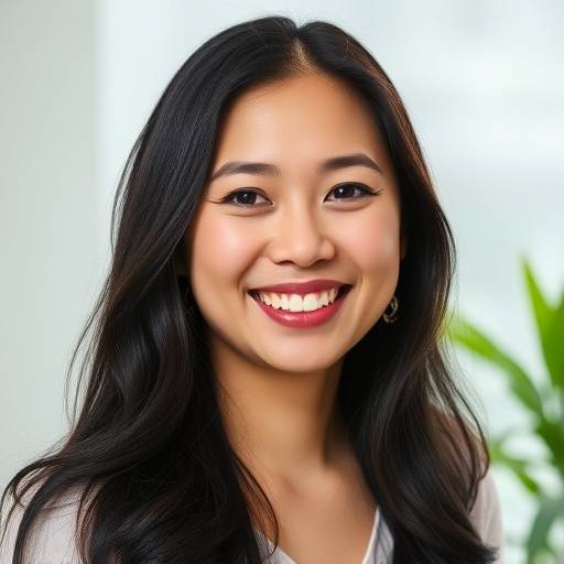Headshot of Lisa Nguyen, a cheerful woman with long dark hair.